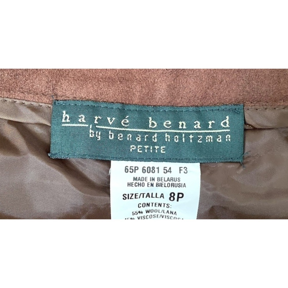 Vintage Harve Benard Womens Fall Harvest Brown Suit Lined Fleece Feel Size 8P - Picture 11 of 11